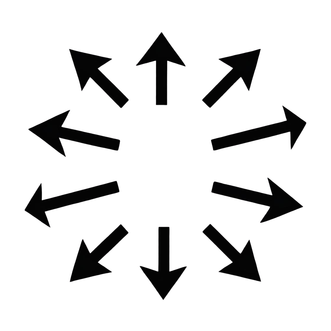 Arrows facing in every direction outward symbolizing coordination of care.