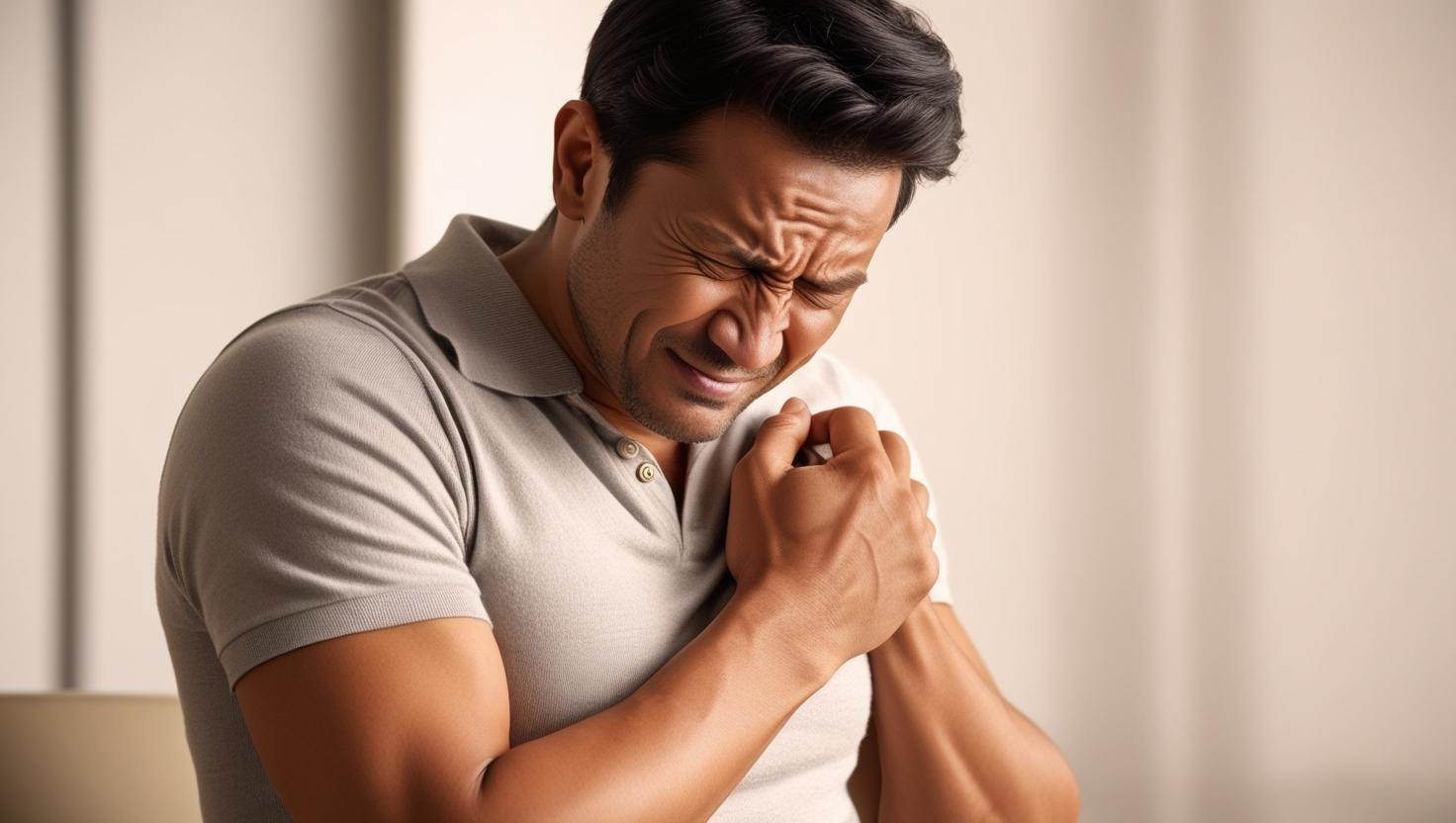 A man experiencing abdominal pain.