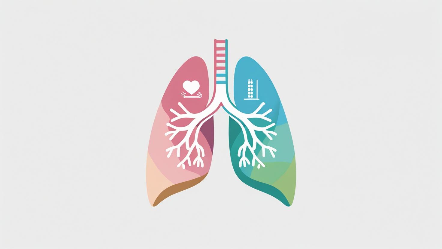 Medical infographic showing healthy lungs in a clean, educational style. 